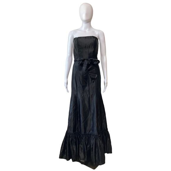Gunne Sax Dresses & Skirts - Jessica McClintock Gunne Sax Black Satin Strapless Evening Gown Formal Size 5/6